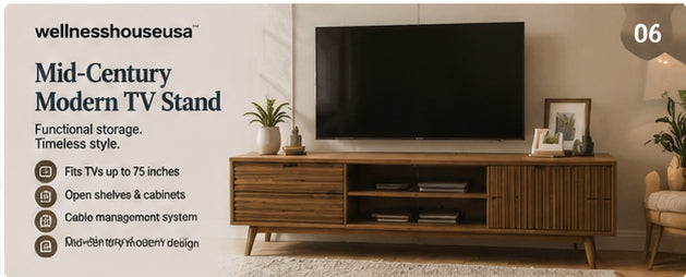 6. ๐ฐ๐๐ฅ๐ฅ๐ง๐๐ฌ๐ฌ๐ก๐จ๐ฎ๐ฌ๐๐ฎ๐ฌ๐โข Mid-Century Modern TV Stand