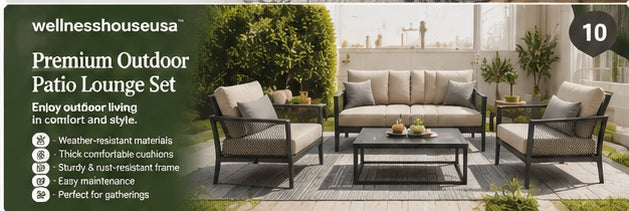 𝐰𝐞𝐥𝐥𝐧𝐞𝐬𝐬𝐡𝐨𝐮𝐬𝐞𝐮𝐬𝐚™ Premium Outdoor Patio Lounge Set