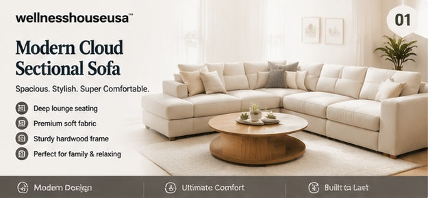 𝐰𝐞𝐥𝐥𝐧𝐞𝐬𝐬𝐡𝐨𝐮𝐬𝐞𝐮𝐬𝐚™ Modern Cloud Sectional Sofa