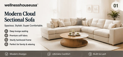 𝐰𝐞𝐥𝐥𝐧𝐞𝐬𝐬𝐡𝐨𝐮𝐬𝐞𝐮𝐬𝐚™ Modern Cloud Sectional Sofa