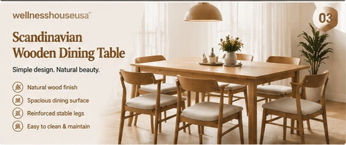 𝐰𝐞𝐥𝐥𝐧𝐞𝐬𝐬𝐡𝐨𝐮𝐬𝐞𝐮𝐬𝐚™ Scandinavian Wooden Dining Table