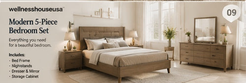 𝐰𝐞𝐥𝐥𝐧𝐞𝐬𝐬𝐡𝐨𝐮𝐬𝐞𝐮𝐬𝐚™ Modern 5-Piece Bedroom Furniture Set